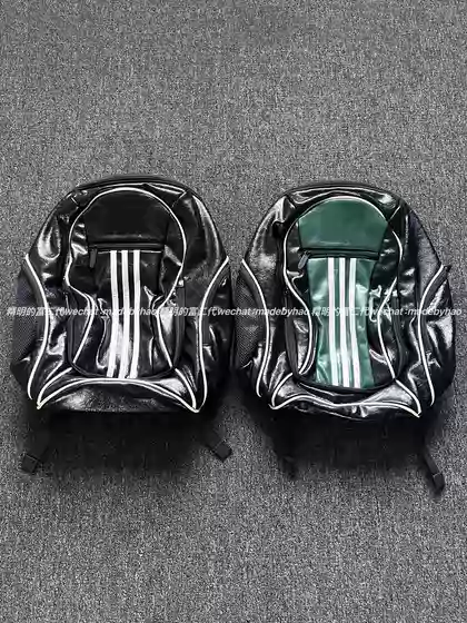 【Ceiling Top】23Ss New York Stock Exchange Collaboration Three-Stripe Wax Leather Vintage Backpack Unisex