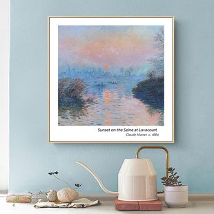 莫奈电表箱装 正方形上翻ins电闸壁画现代简约配电箱遮挡挂画 饰画