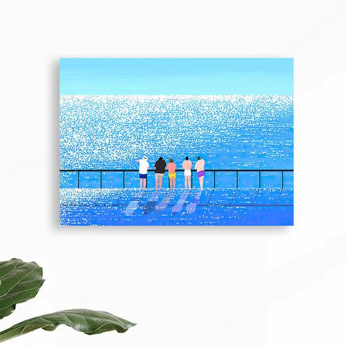 蓝色治愈系海景装饰画