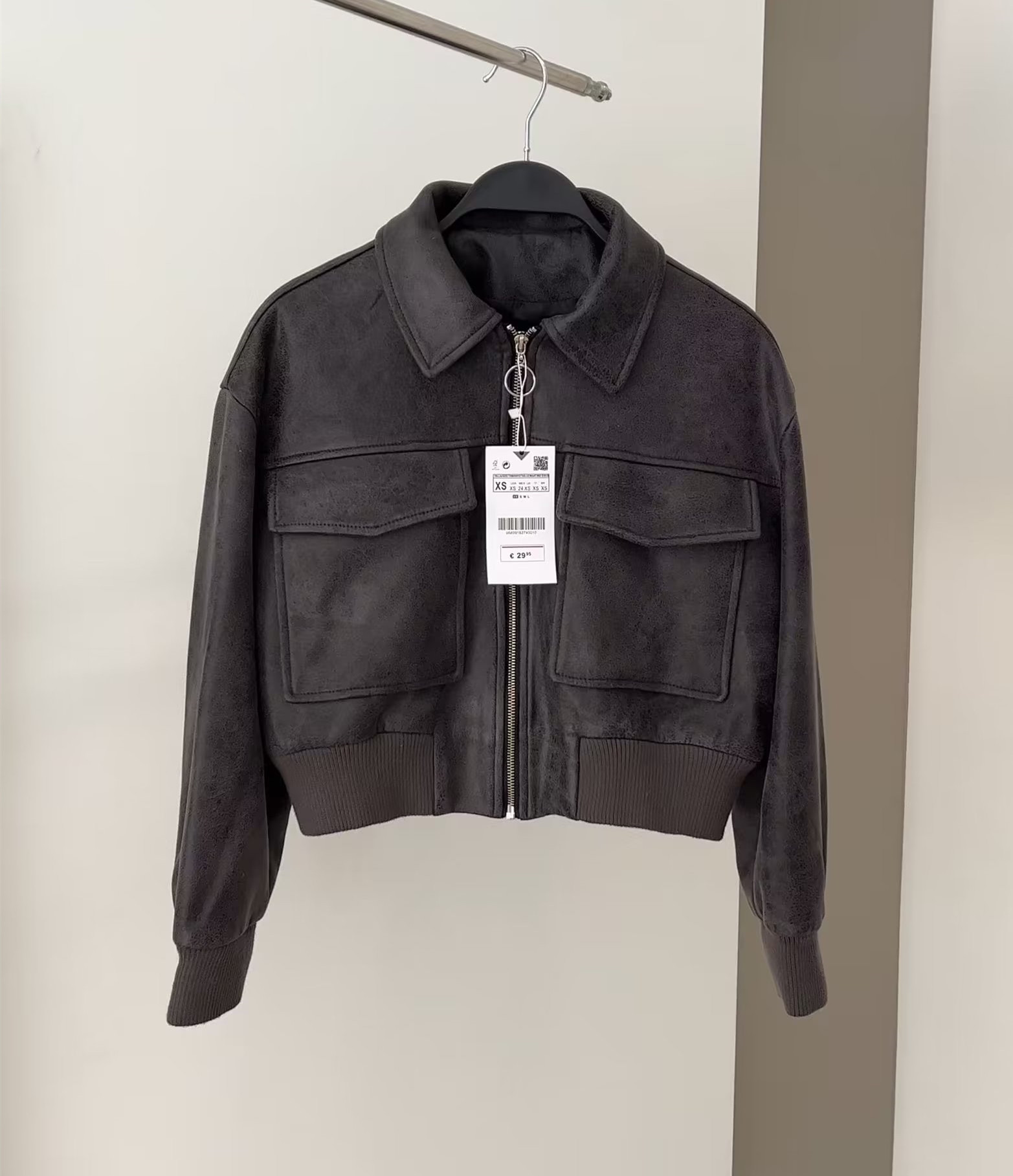 za秋季新品2023 圣德堡甜酷机车款仿皮飞行员夹克外套8741255 700