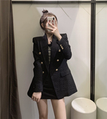 2761257秋季 新款 排扣饰纹理小香风西装 ZA女装 外套 02761257800