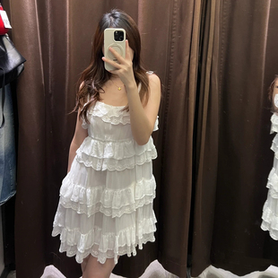 0881364 2025夏季 女装 初恋纯欲风甜美重工刺绣叠层装 饰短连衣裙