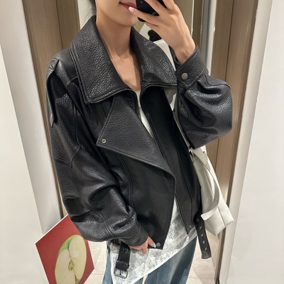 街头辣妹软质仿皮立领夹克外套