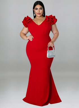 European fashion women clothes casual big size plus dress