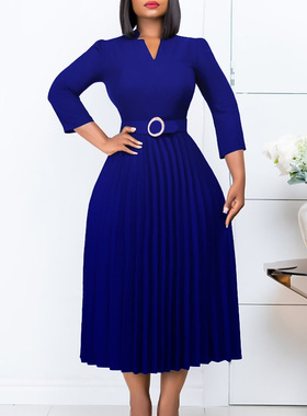 V-neck waist cinched solid color pencil skirtV领收腰铅笔裙女