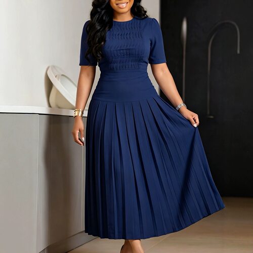 非洲女装连衣裙大码纯色 African female dress long solid color