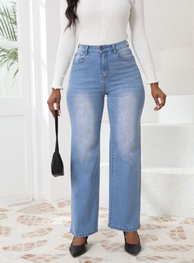 High waist jeans women long trousers lady wear pants autumn