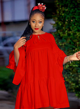 Plus size women's loose dress for fat ladies  2021 连衣裙女