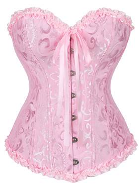 Women Vintage Overbust Corset ops Gothic Victorian Lace-up
