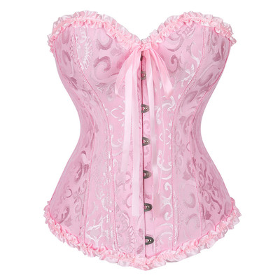 Women Vintage Overbust Corset ops Gothic Victorian Lace-up