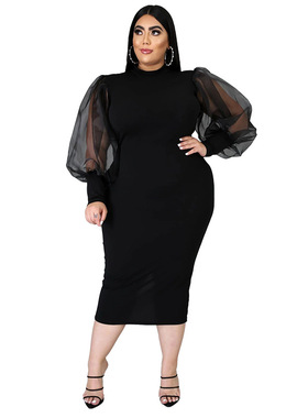 fat ladies plus over size black long dress for female 3xl 4x