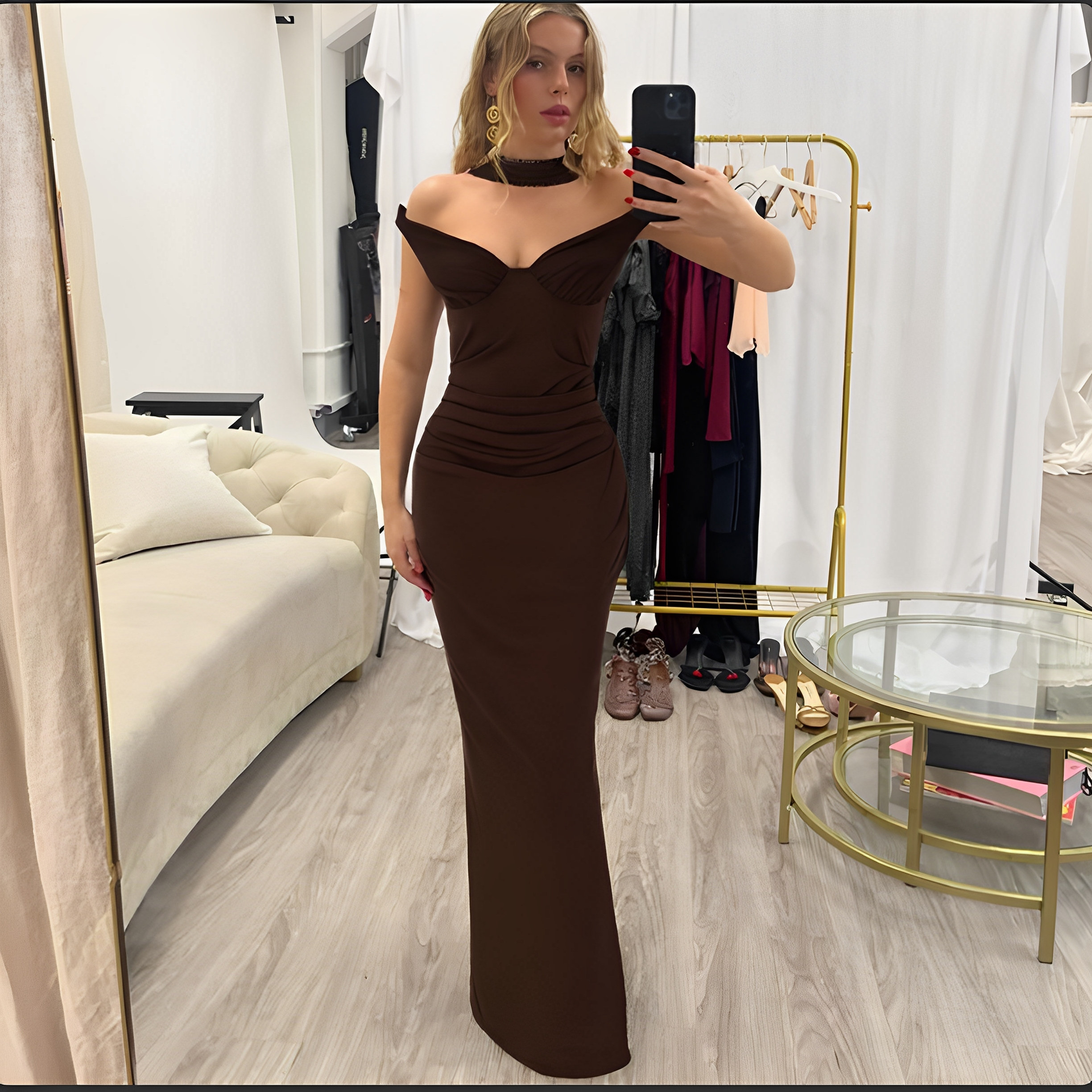 欧美风性感长裙修身高个子连衣裙子 sexy dress maxi women party
