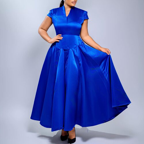 African female dress a line one piece long dresses plus size