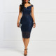 lace bridesmaid dress Navy Women Wedding White blue dresses