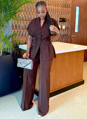 非洲套装女时尚职业女性服装女 African female suits OL clothes