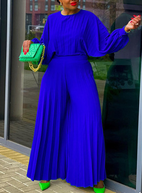 women plus size two-piece set tops pants suits ladies sets