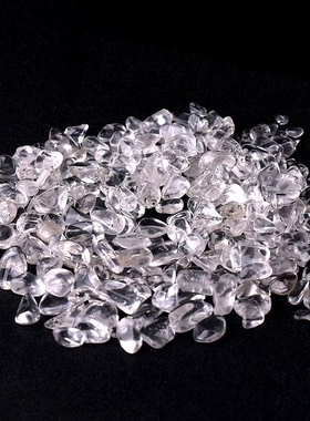 天然白水晶碎石摆件手链饰品原矿石头消磁石散装小宝石