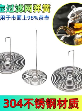 8个花茶壶铁丝圈漏网玻璃茶壶不锈钢弹簧漏网壶嘴过滤网