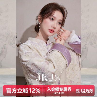 JKJS满版刺绣丝绒外套女