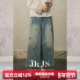 浅蓝笺 搭配宽松长袖 牛仔阔腿裤 JKJS 女春2026新款 新中式 长裤