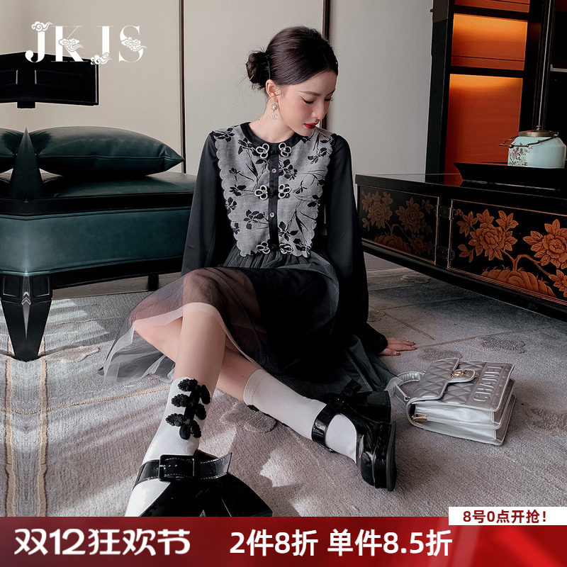jkjs秋季新品旗袍连衣裙