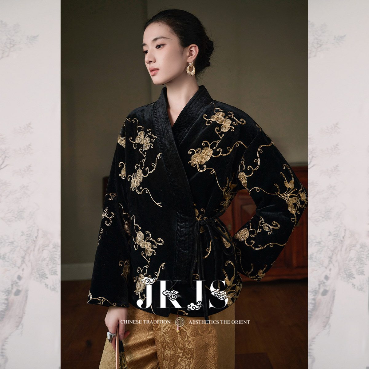 金丝绣花棉服JKJS国风