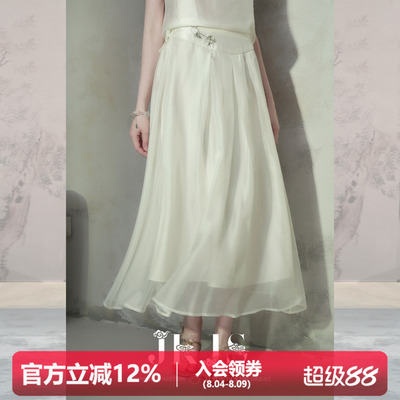 JKJS刺绣垂坠感半身裙