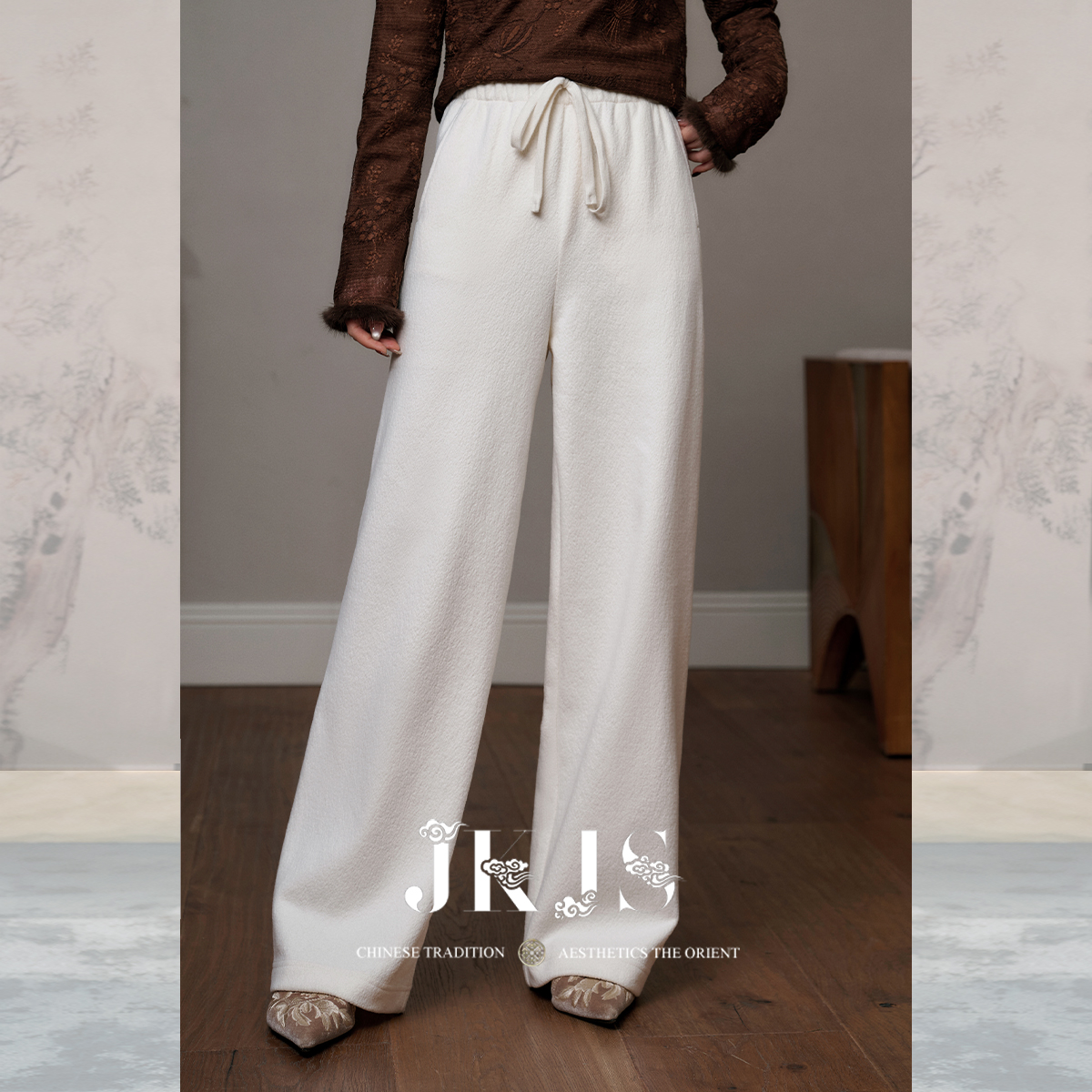 JKJS加厚休闲裤白色裤子