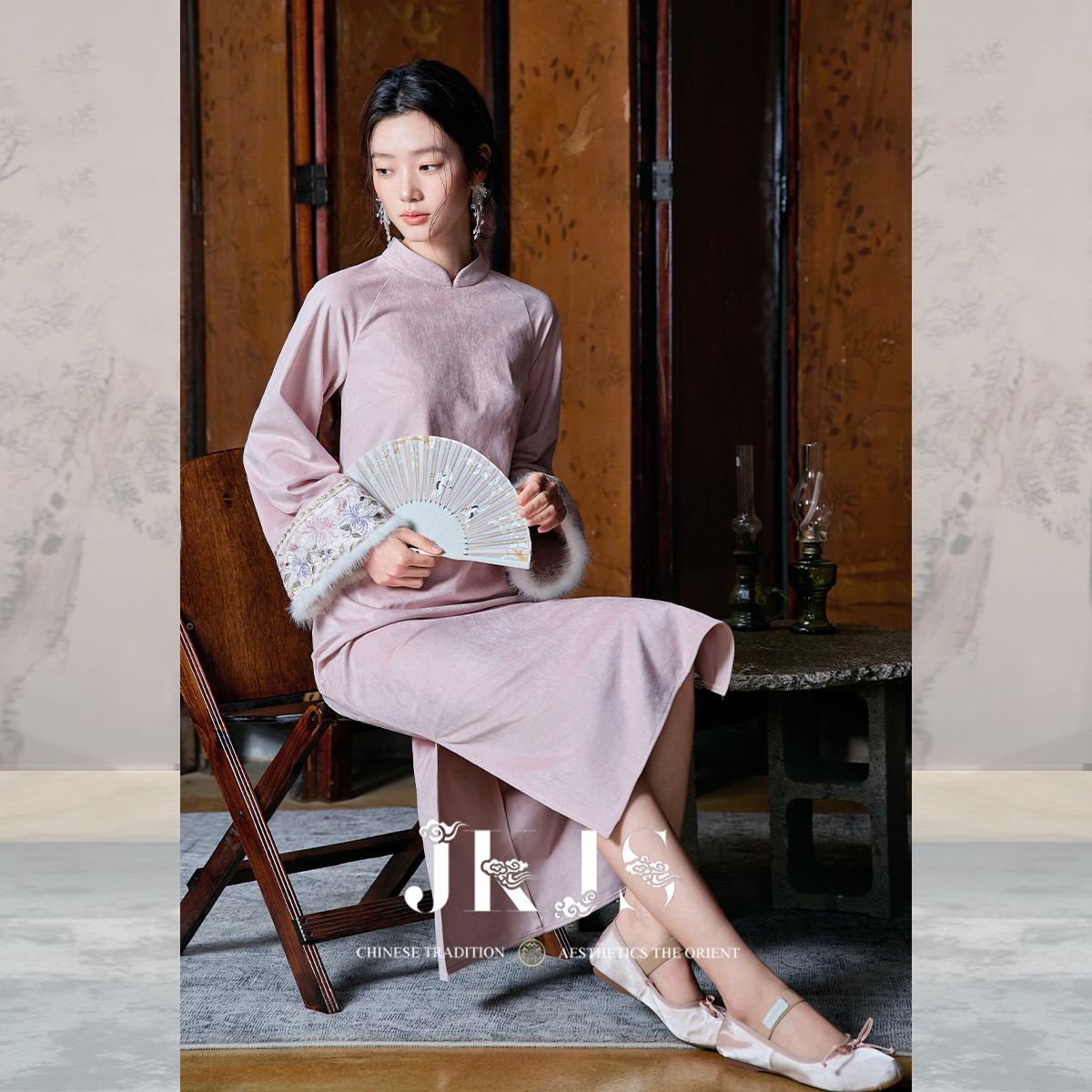 JKJS双面绒感麂皮连衣裙秋冬