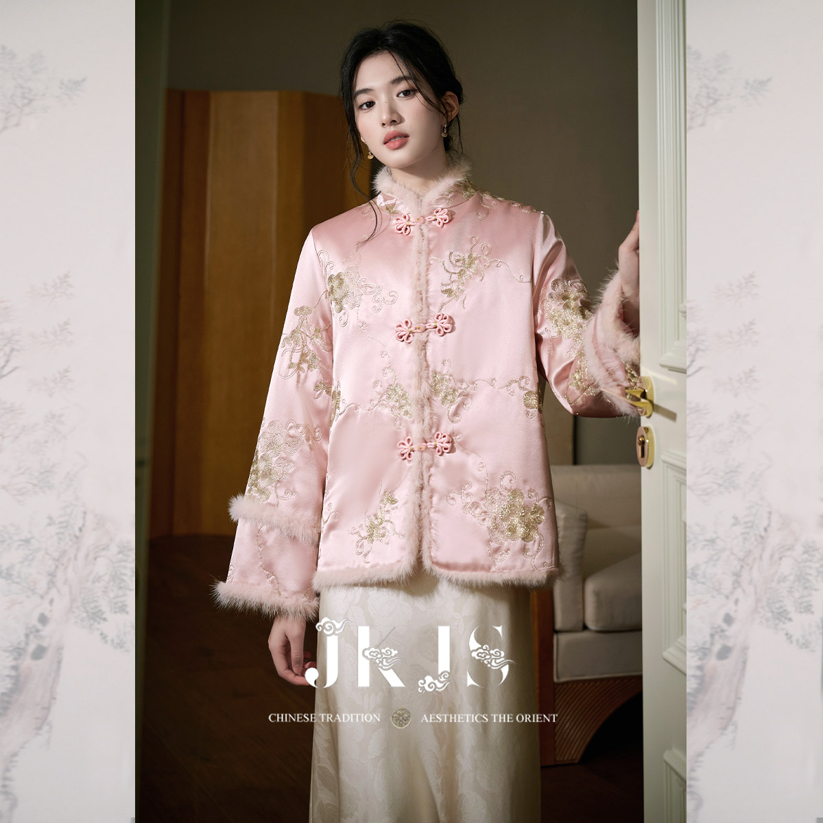 水貂毛短款棉袄JKJS新中式