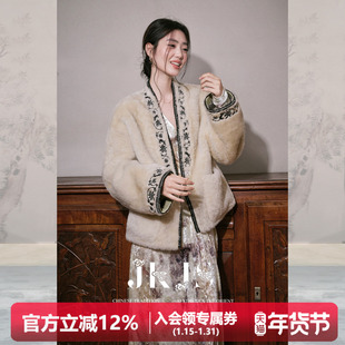 JKJS【千金裘】环保皮草 定位刺绣毛毛外套女2025新款加厚年轻款