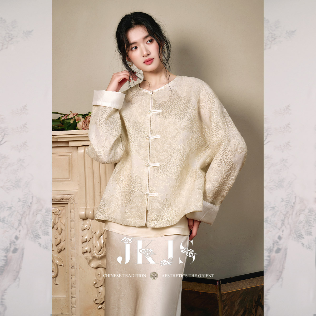 JKJS织金泡泡纱设计感外套
