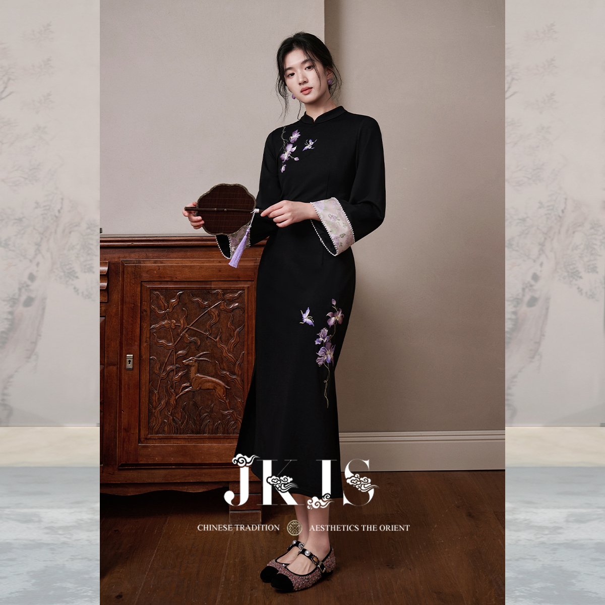 JKJS刺绣秋冬连衣裙加厚