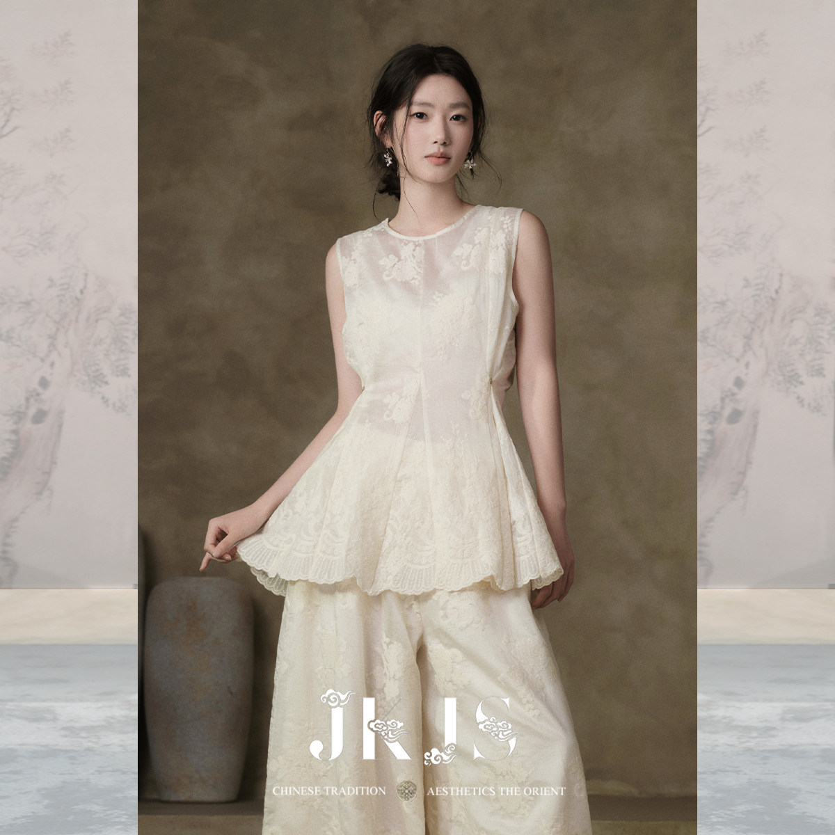 JKJS天丝莱赛尔棉线绣花衬衫