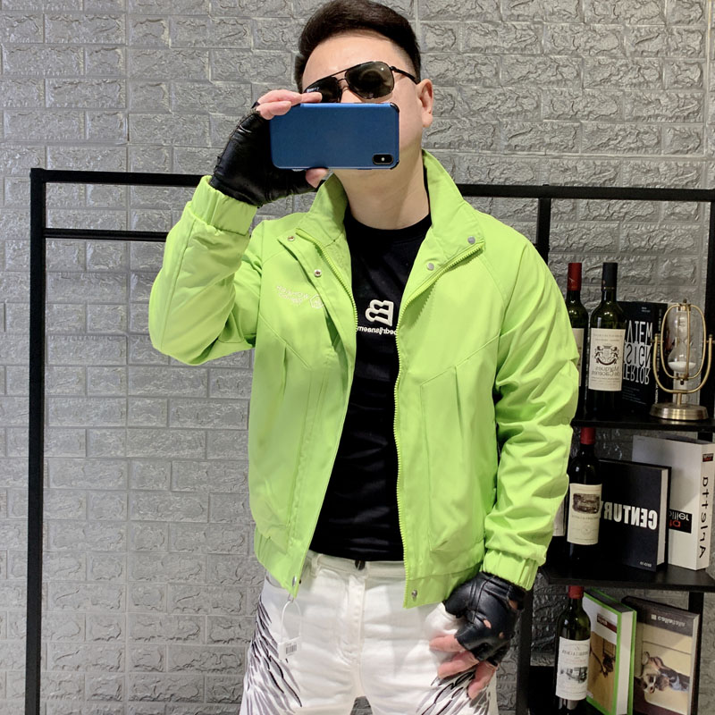 立领春秋修身时尚潮夹克个性高端