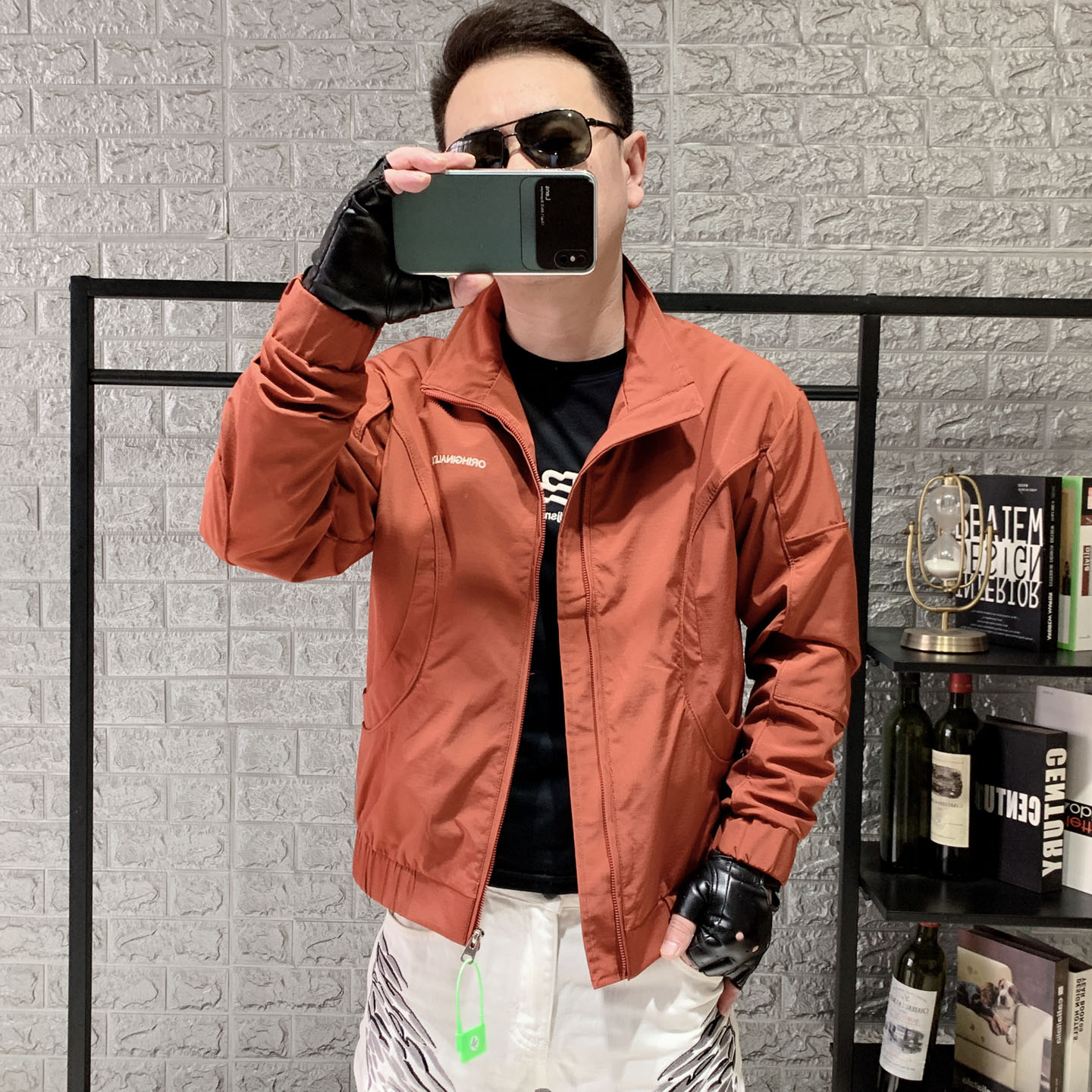 时尚高端夹克男修身立领外套