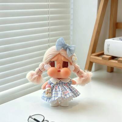 哭娃crybaby娃衣vacation度假玩偶服装沙滩小憩衣服蓝格裙套装