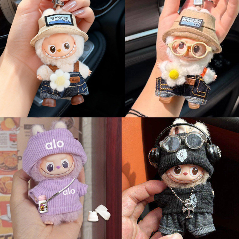 拉布布四代娃衣10cm心底密码labubu迷你mini搪胶玩偶4.0衣服套装