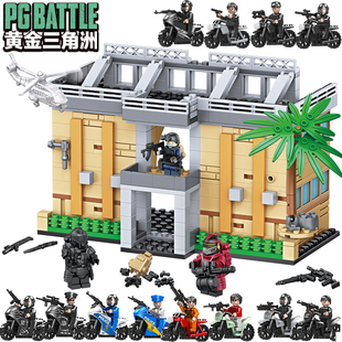 爆款三角洲行动零号大坝行政楼装备七级甲威龙男孩子积木拼装玩具