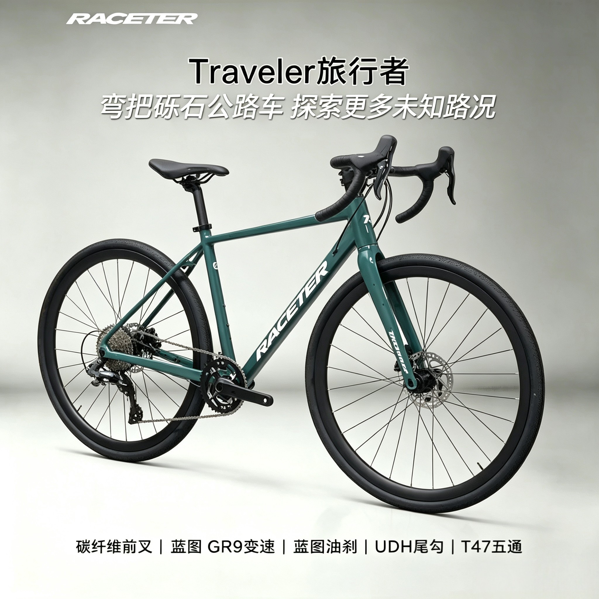 支持定制瑞仕达碳纤维前叉UDH尾钩蓝图GR9变速油刹弯把公路瓜车 - 实物图