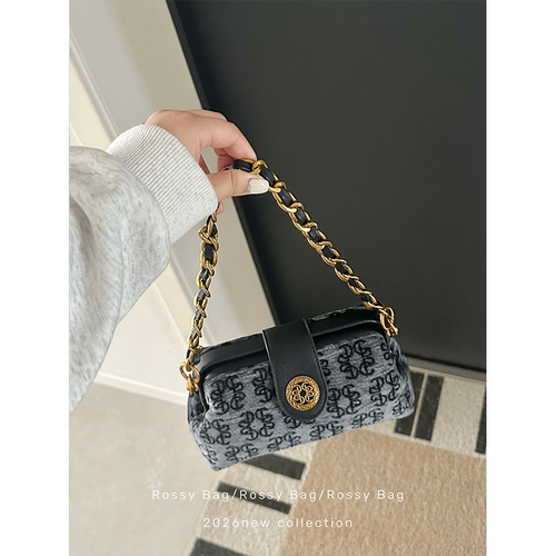 ROSSY BAG 复古丝绒盒子包 百搭小众高级感链条单肩斜挎包包女