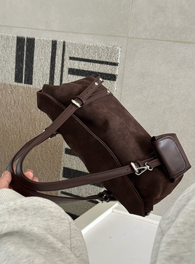 ROSSY BAG 复古磨砂腋下包 百搭休闲大容量单肩斜挎包包女秋冬