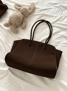 ROSSY BAG 复古磨砂牛皮托特包百搭休闲大容量通勤单肩腋下包包女