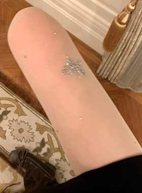 cnorahk小众 手工重工烫钻蝴蝶重工任意剪防勾丝黑色奶白丝袜