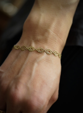 noguchi手工制复古蕾丝镂空手链