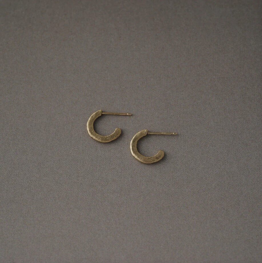 noguchi极简14K金手工耳环女款