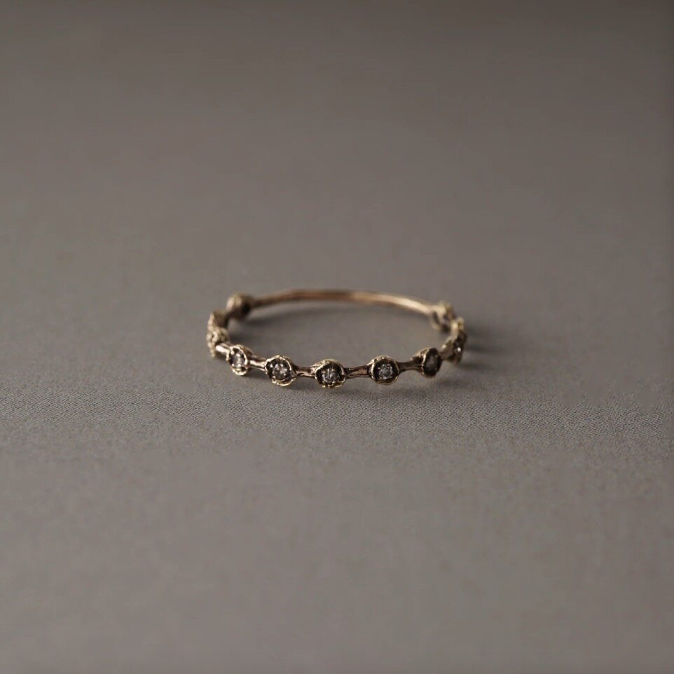 包税包邮日本代购noguchi24秋冬新款复古钻石镶嵌戒指Melee#1252