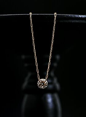 包邮日本代购手工一粒钻石项链