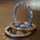 noguchi日本职人手工白色钻石镶嵌细复古指环女 日本代购 包税 包邮