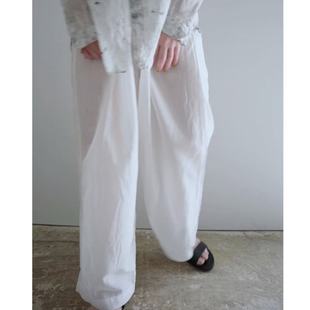 包税包邮日本TAKARAJIMA染工坊夏草木染薄透款宽松丝绵叠穿裤子女